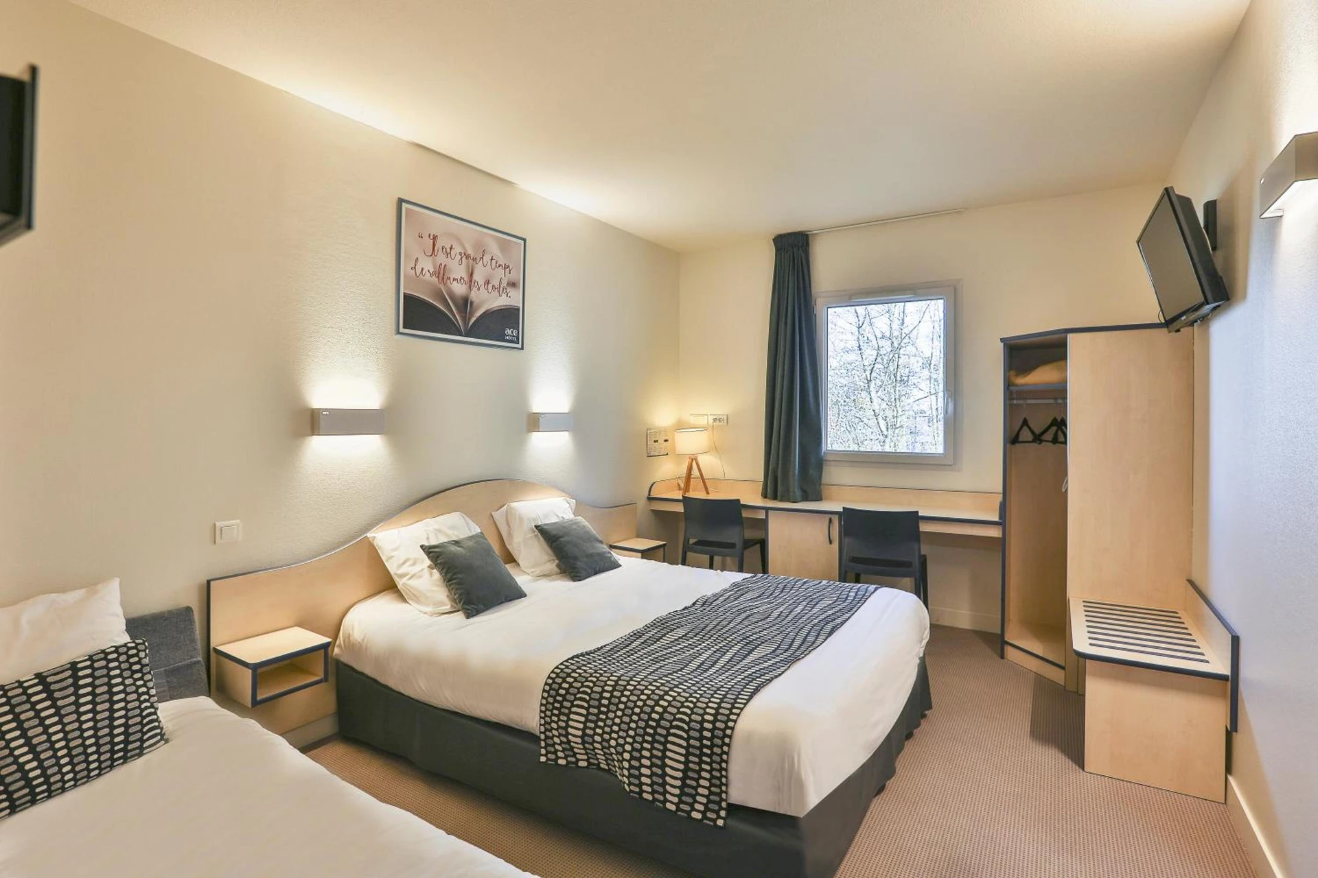 Chambre disponible pour un séminaire d'entreprise à ACE Hôtel Vendée Saint Hermine - Pornic