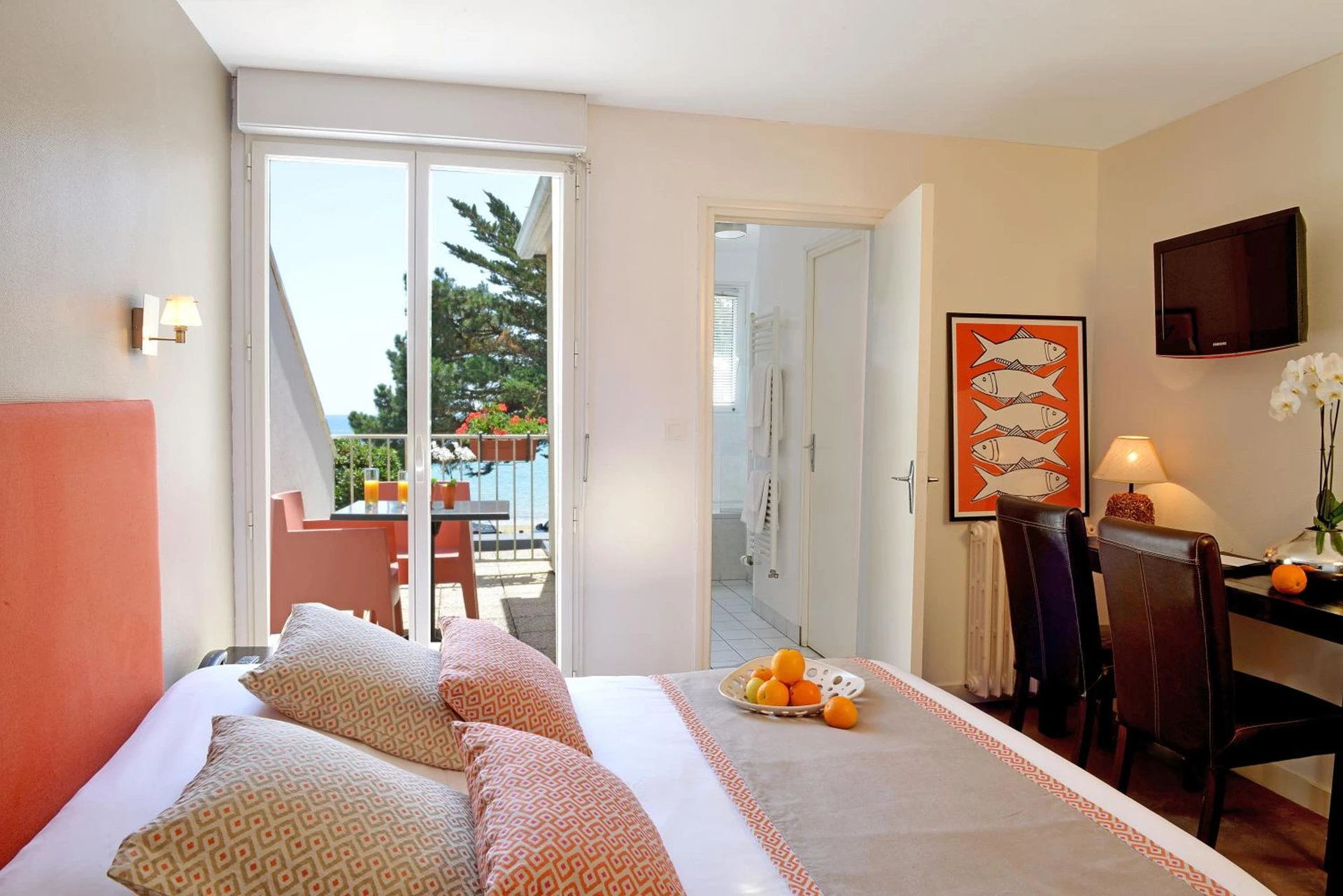 Chambre disponible pour un séminaire d'entreprise à Logis Hôtel de la Pointe du Cap Coz - Fouesnant
