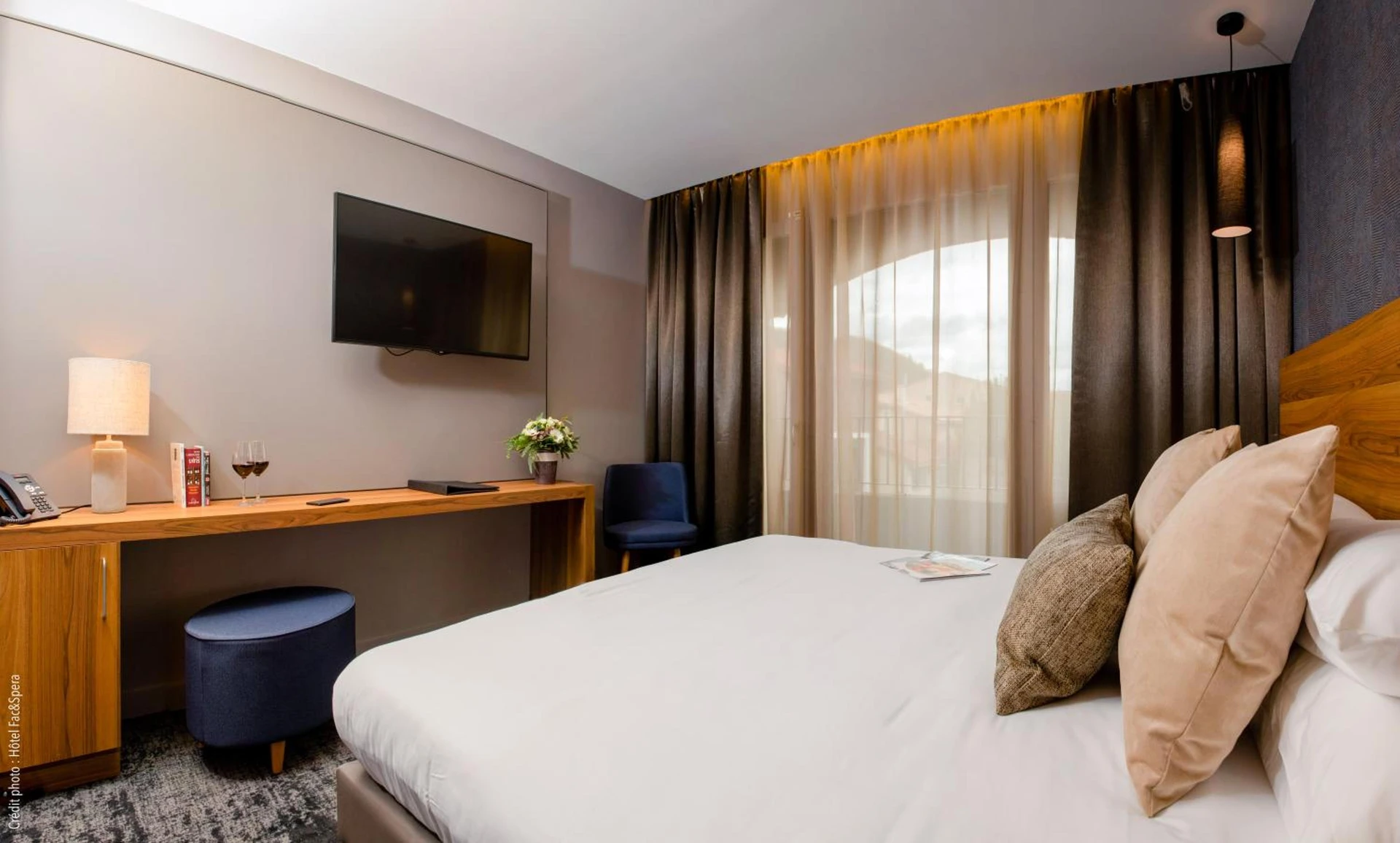 Chambre disponible pour un séminaire d'entreprise à Fac & Spera -Hôtel & Spa - Tain-lʼHermitage