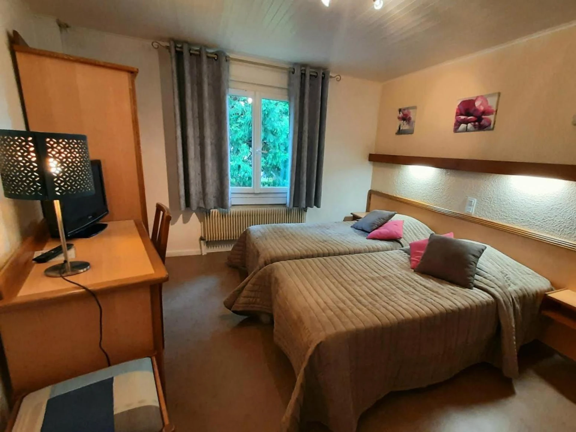 Magnifique chambre pour un séminaire d'entreprise à La Bonne Auberge - Ségny