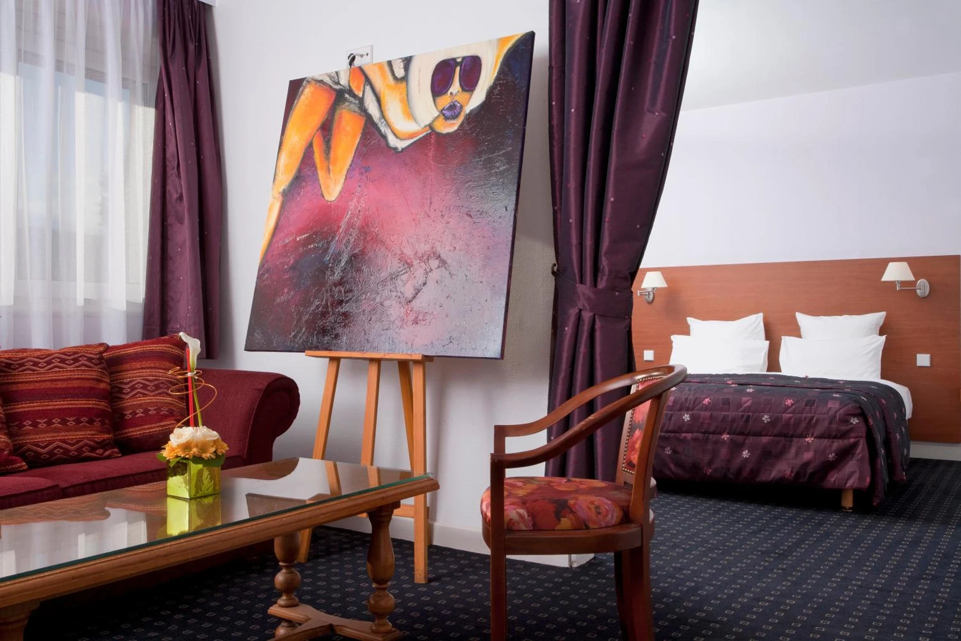 Magnifique chambre pour un séminaire d'entreprise à Hôtel Restaurant Logis La Palette - Wettolsheim