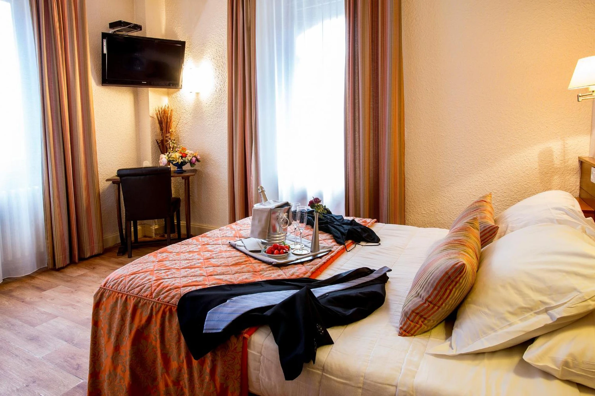 Chambre disponible pour un séminaire d'entreprise à Logis Hôtel Restaurant La Tête Des Faux - Le Bonhomme