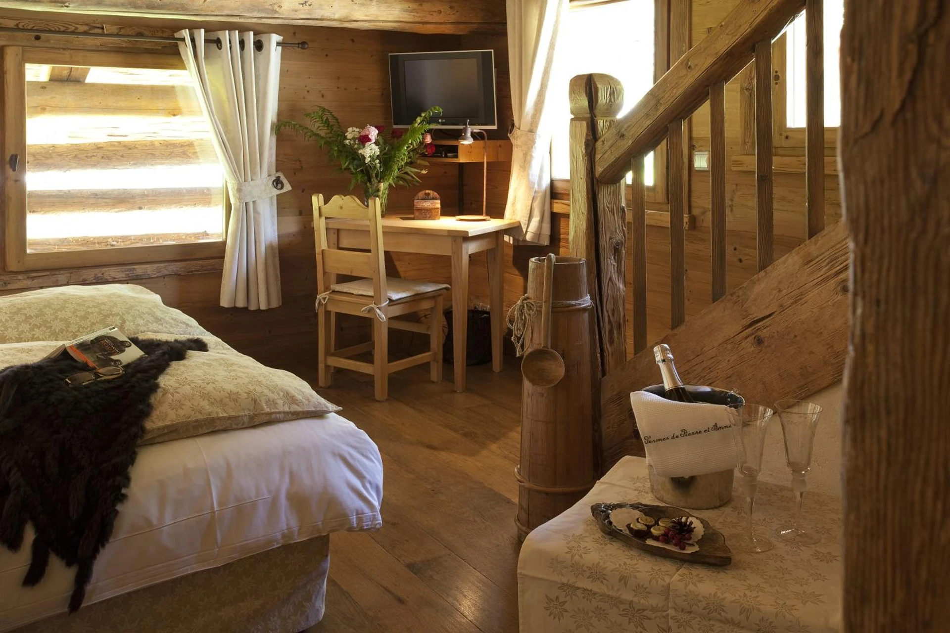 Chambre disponible pour un séminaire d'entreprise à Chalet-Hôtel Les Fermes de Pierre & Anna - Le Grand-Bornand