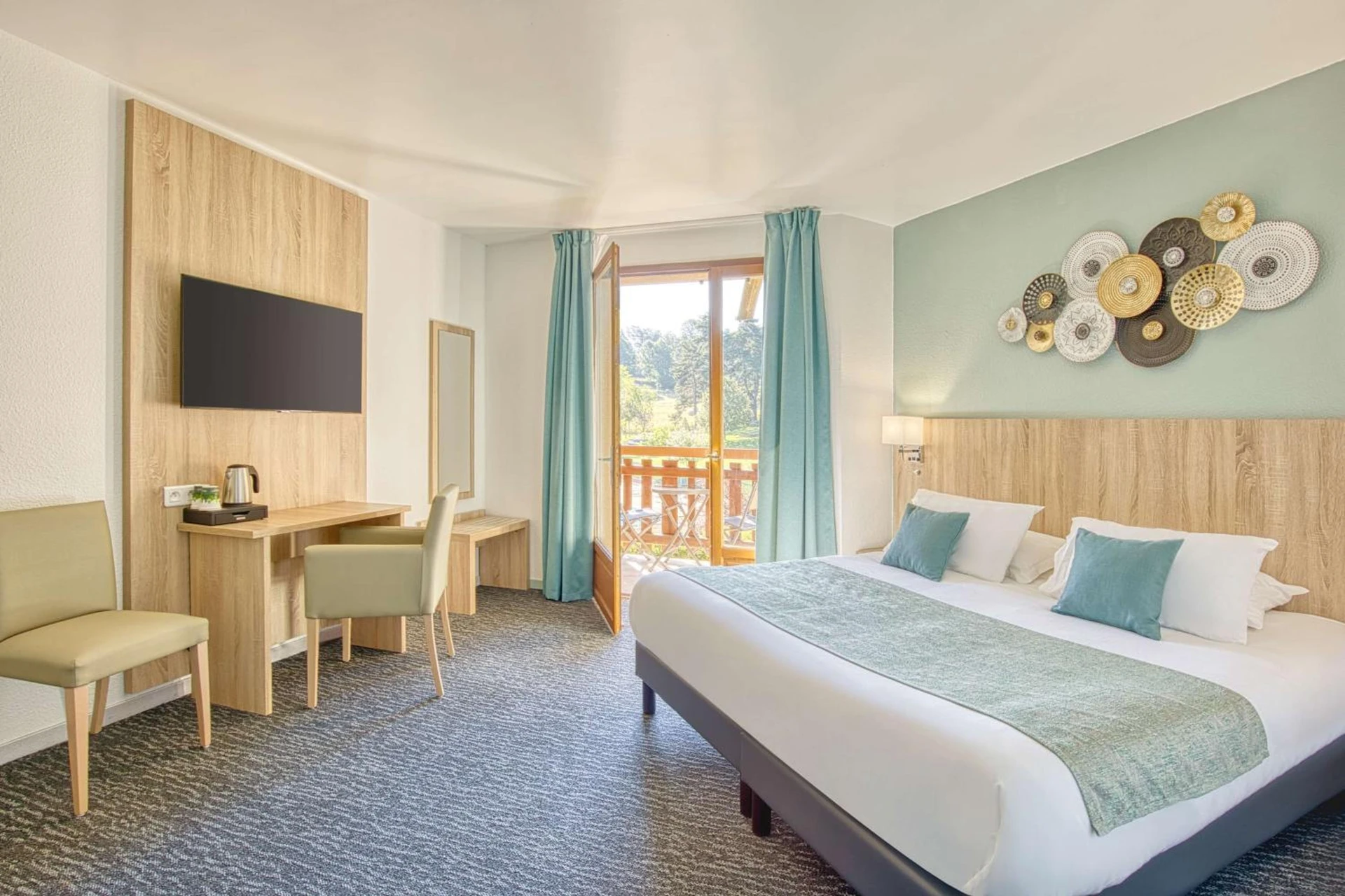 Chambre disponible pour un séminaire d'entreprise à Les Hameaux De Lozere Sure Hotel Collection by Best Western - Fournels