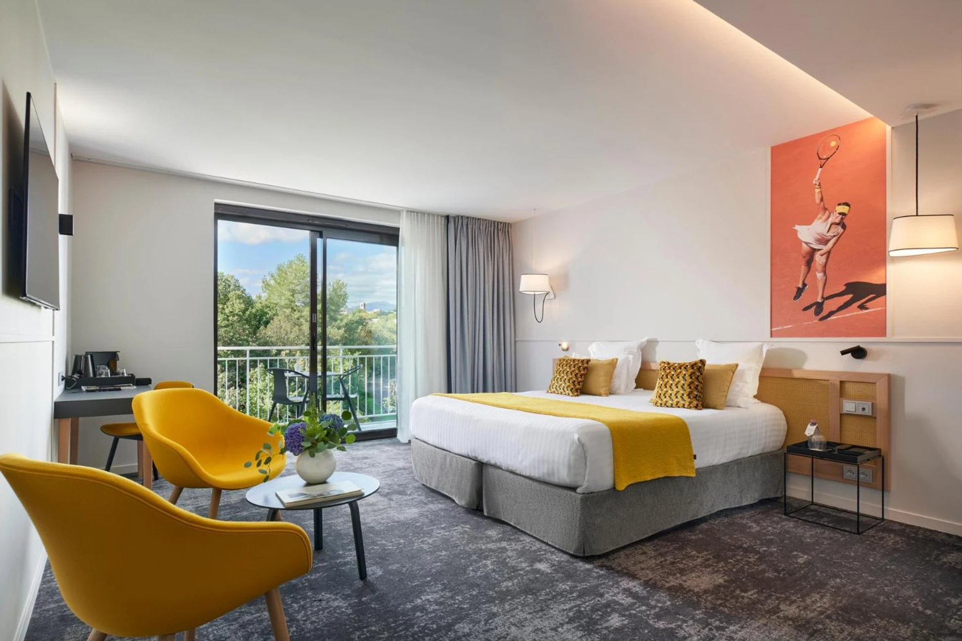 Magnifique chambre pour un séminaire d'entreprise à Mouratoglou Hotel & Resort - Biot